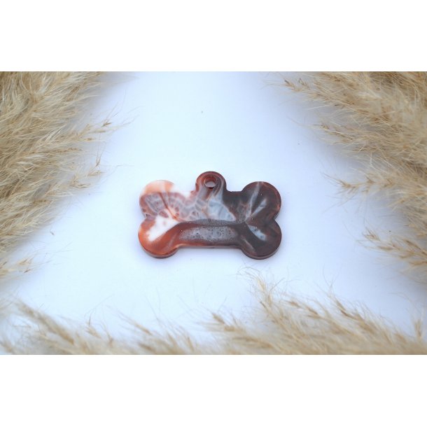 Hundetegn, stort kdben, caramel, hvid, guld flager