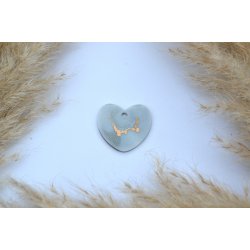 Hundetegn, stort hjerte, gr og guld