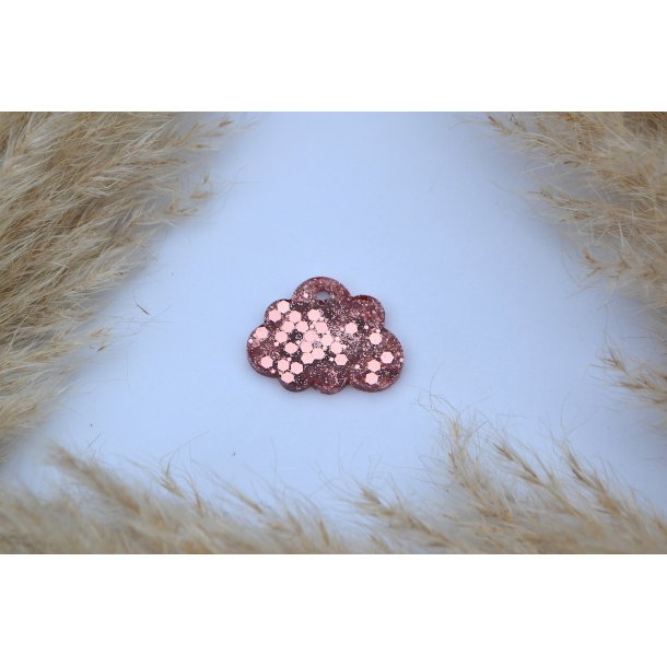 Hundetegn, lille sky, rosegold glitter