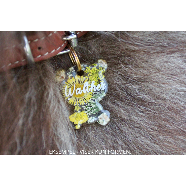 Hundetegn, lille bj�rn, transparant glitter