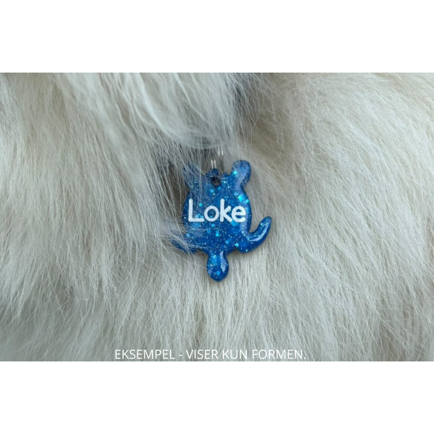 Hundetegn, lille skildpadde, bl� glitter